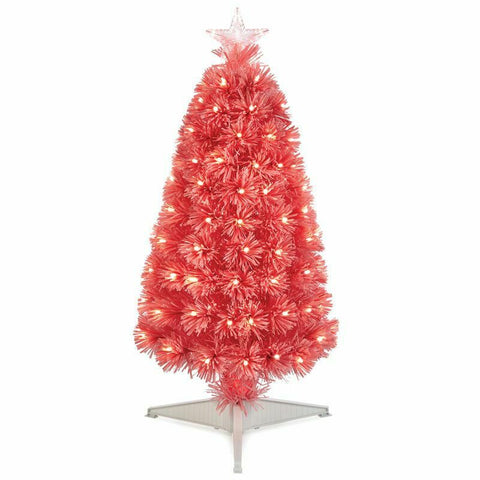 Premier Blush Pink Pre-Lit Fibre Optic LED Salon Christmas Tree Decoration 80cm - Retail ABC - Branded Goods - Discount Prices