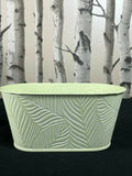 Set of 2 Large and Small Set of 2 Galvanised Pots Green Floral Print Unbranded