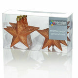 Premier 35 Piece Luxury Chrismas Tree Decoration Star Bauble Set, Copper Glitter - Retail ABC - Branded Goods - Discount Prices