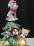 32cm Lit Animated Musical Christmas Tree Cats Dogs Lover LED Rotating Ornament Premier