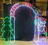 GIANT!! 2.6m Santa with Tree Door Archway Rope Light with Merry Christmas FAULT! - Retail ABC - Branded Goods - Discount Prices