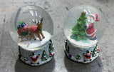 Premier 2 Pack of Traditional Christmas Reindeer Tree Santa Claus Snow Globes - Retail ABC - Branded Goods - Discount Prices