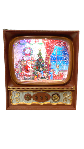 Premier Battery Op Musical Colour Change Water Spin Retro Christmas TV Ornament - Retail ABC - Branded Goods - Discount Prices