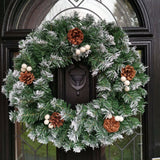 Premier Green Christmas Wreath with Snow Tips and Pine Cones (50cm) - Retail ABC - Branded Goods - Discount Prices