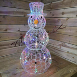Premier 90cm Lit Acrylic Snowman 80 Multi-Colour LEDs Indoor, Outdoor 5M Cable - Retail ABC - Branded Goods - Discount Prices