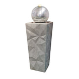 The Outdoor Living Company Tower Water Feature with Stainless Steel Orb and LEDs The Outdoor living company