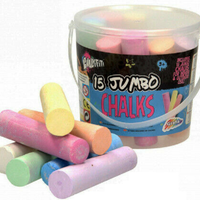 Giant Pavement Street Art Chalks Large Mixed Colour Sticks & Craft Box 15 Pack ArtBox