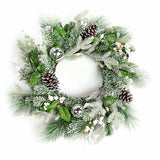 New Premier Decorations 60cm Frozen Pine Cone Christmas Indoor, Outdoor Wreath - Retail ABC - Branded Goods - Discount Prices
