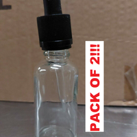 2 x 30ml Clear Glass Bottle with Pipette Bottles Round Empty Boston Eye Dropper Unbranded