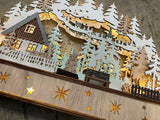 Premier Wooden Battery Operated Light Up Warm White Xmas Festive Village Scene - Retail ABC - Branded Goods - Discount Prices
