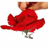 12 Pack Large 6x Red 6x Cream Rose Christmas Tree Flower Clip On Xmas Decoration - Retail ABC - Branded Goods - Discount Prices