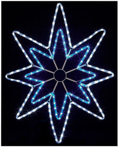 90cm Multi-action Star Rope Light White & Blue LED Christmas Xmas Decoration - Retail ABC - Branded Goods - Discount Prices