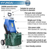 NEW Hyundai Garden Shredder Heavy Duty 45mm Cutting Width Electric 2400W 4200RPM Hyundai