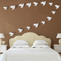 15pcs 3D Seagull Birds Wall Sculptures Crafts Art Origami Wall Decor Ornaments Unbranded