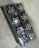 Premier 8 Pack of Diamante Floral Rose Gold & Silver Napkin Rings Holders - Retail ABC - Branded Goods - Discount Prices