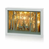Premier 30cm Reindeer & Stars Lit Musical Christmas Carol Diorama Light Up Box Premier