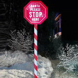 Premier 80cm Garden Stake Santa Please Stop Here LED Sign Christmas Decoration - Retail ABC - Branded Goods - Discount Prices