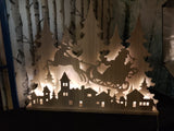 1.2m Lit Christmas Flying Santa in Sleigh Scene Xmas Decor Unbranded