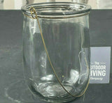 2 x Outdoor Living Company Grey Glass Tea Light Holder Dimensions: H12.5xDia.9cm Dimensions