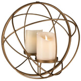 Gold Wall Mounted mirrored Circular Candle Holder Premier