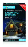 Premier Snowing Icicles 480 LED Warm White Christmas Outdoor String Lights - Retail ABC - Branded Goods - Discount Prices