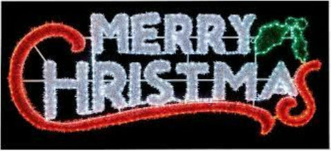 203x82cm Merry Christmas Rope Light 600 Multi LEDS Tinsel House Sign Decoration - Retail ABC - Branded Goods - Discount Prices