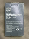 Battery Operated 50 LED Warm White Pin Wire Lights Microbrights with Timer The Outdoor Living Company