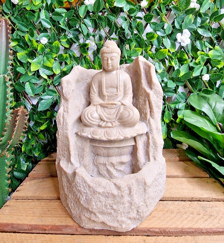 Oriental Buddha Indoor Outdoor Garden Patio Water Feature with LED The Outdoor Living Company