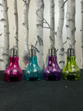 Joblot 56 x Hanging Light Bulb Shape Tealight Holder Glass Outer Protects Flame Unbranded