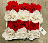 12 Pack Large 6x Red 6x Cream Rose Christmas Tree Flower Clip On Xmas Decoration - Retail ABC - Branded Goods - Discount Prices