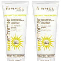 2 x Rimmel London SunShimmer Instant Tan Remover Lotion 125ml Body Face Hands Rimmel