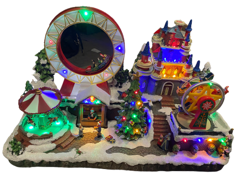 Premier Musical Light Up LED Fair Ground Winter Wonderland Scene 50x30 cm - Retail ABC - Branded Goods - Discount Prices