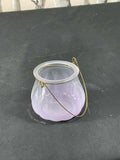 2 x 8cm Lilac Candle Holder Steel Handle Glass Holder Dimensions : H8 x Dia.9cm Unbranded