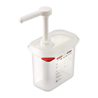 Araven 1.5L Capacity Sauce Sanitiser Pump Dispenser Polypropylene Gastronorm 1/9 Araven