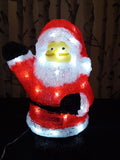 Holiday Christmas 35cm 30L Acrylic Light Up Old Santa Indoor And Outdoor Useable Premier