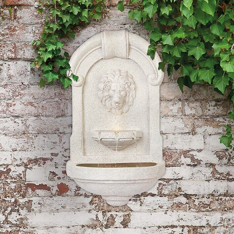 Lion Head Water Feature bird bath wall mounted The Outdoor Living company