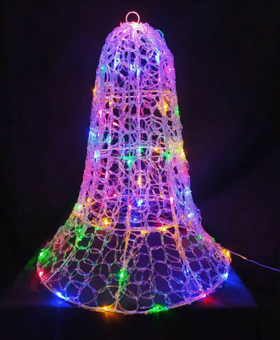 60cm Soft Acrylic Bell Light Up 80 Multi-coloured LED Outdoor Christmas Decor - Retail ABC - Branded Goods - Discount Prices