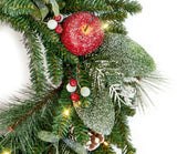 Premier LED Pre-Lit Frosted Apple Sparkle Traditional Christmas Décor Wreath - Retail ABC - Branded Goods - Discount Prices