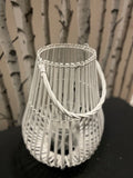 White Large Bamboo Candle Lantern Size H 57 cm x D 30 cm Full Of Natural Flavor. Unbranded