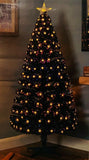 Premier 2.1m Large Black Fibre Optic Tree With Multi Action Warm White LED Stars - Retail ABC - Branded Goods - Discount Prices