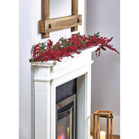 1.8m Red Berry Decorative Garland, With Tips Premier