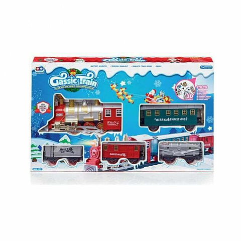 New Deluxe Classic Christmas Xmas Tree Train Set Decoration With Sound & Light Classic Train