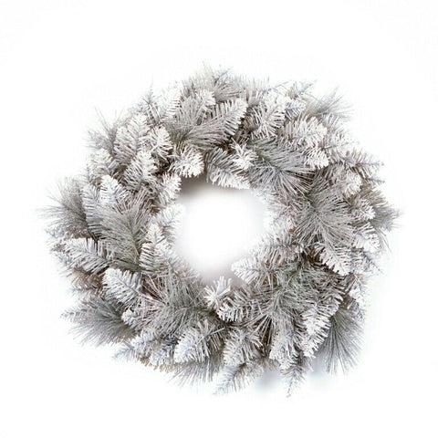 Premier 50cm Imperial Pine Luxury Snowy Silver White Christmas Decoration Wreath - Retail ABC - Branded Goods - Discount Prices