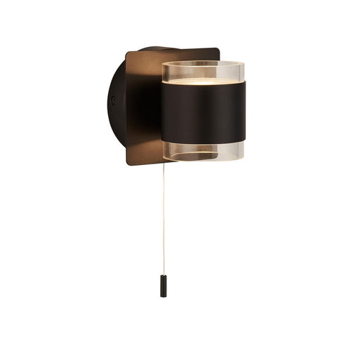 Searchlight Tumbler Wall Light Bathroom Up & Down IP44 Fitting - Matt Black Searchlight