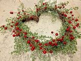 Premier Artificial Red Berry Holly Heart Shaped Christmas Decoration Wreath - Retail ABC - Branded Goods - Discount Prices