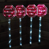 Premier Pack of 4 Christmas Santa Stop Here LED Light Up Outdoor Stakes Signs - Retail ABC - Branded Goods - Discount Prices
