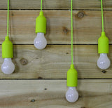 2 or 4 x LED Pull Cord Portable Hanging Rope Lights Garages Sheds Tents Battery LYTT