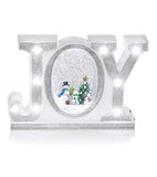 Christmas Joy Glitter Water Spinner LED Light Up Decoration White & Silver Premier