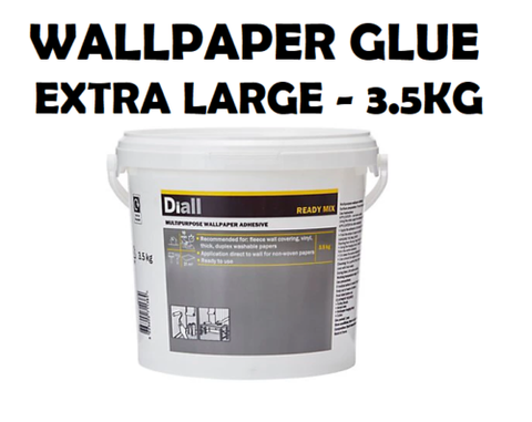 EXTRA LARGE Diall 3.5kg  ADHESIVE WALLPAPER PASTE STICK GLUE BORDER & OVERLAP MANGERS