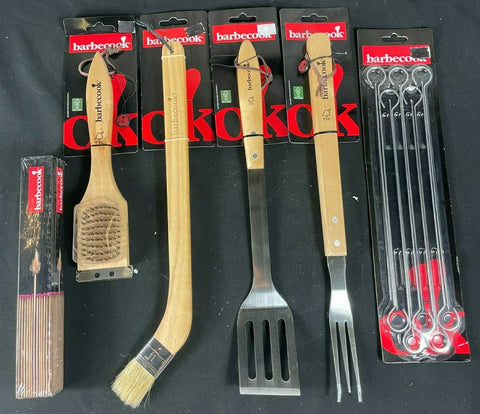 Barbecook set Barbecue Accessories Set of 6 Wooden Handle BBQ Grill Tools Barbecook